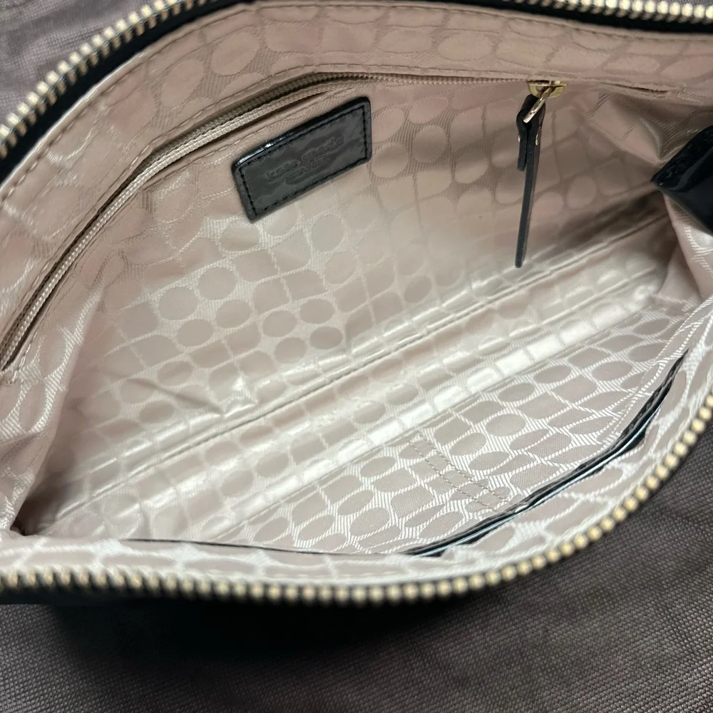 kate spade Black Nylon Mini Crossbody with Gold Chain